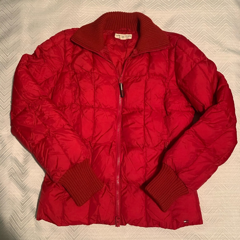 Tommy Hilfiger Red Puffer Jacket.  Size Small.